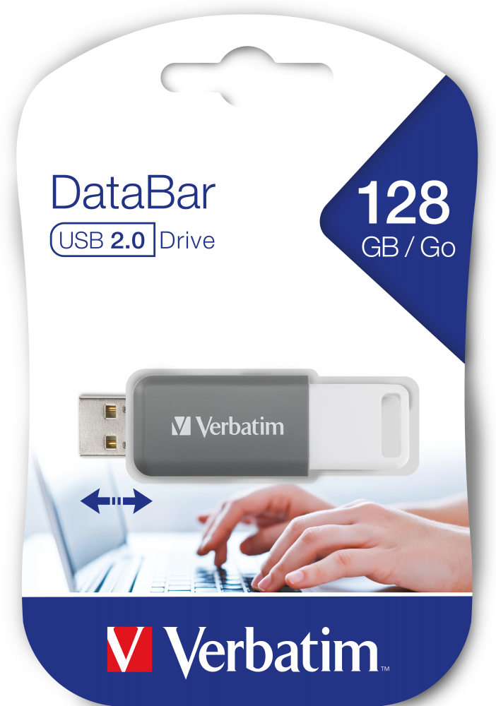 DataBar USB-drev 128 GB Grå | Verbatim