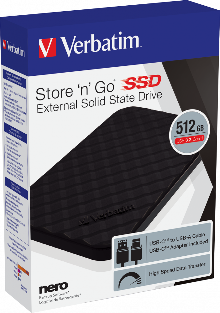 Store 'n' Go bærbar SSD USB 3.2 GEN 1 512 GB