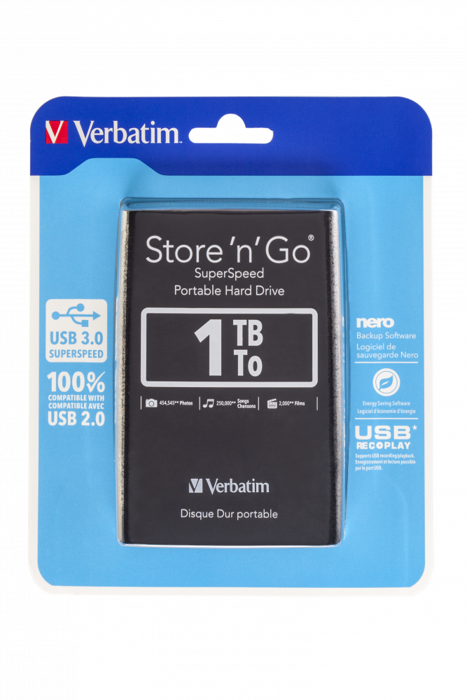 Store 'n' Go USB 3.0 bærbar harddisk 1TB sort