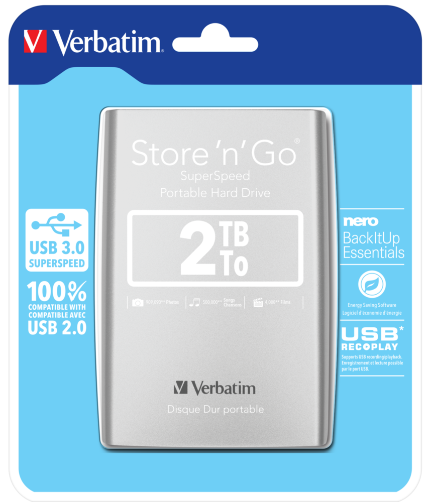 Store 'n' Go USB 3.0 Bærbar harddisk 2TB Sølv