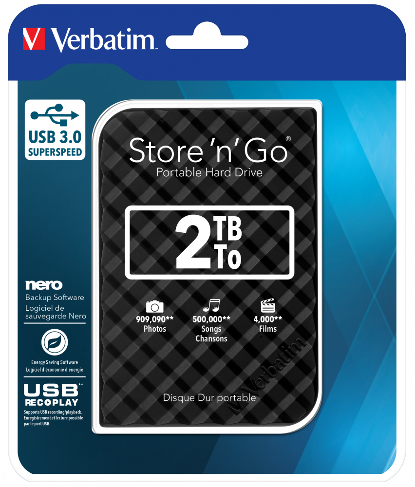Store 'n' Go USB 3.0 Bærbar harddisk 2TB sort