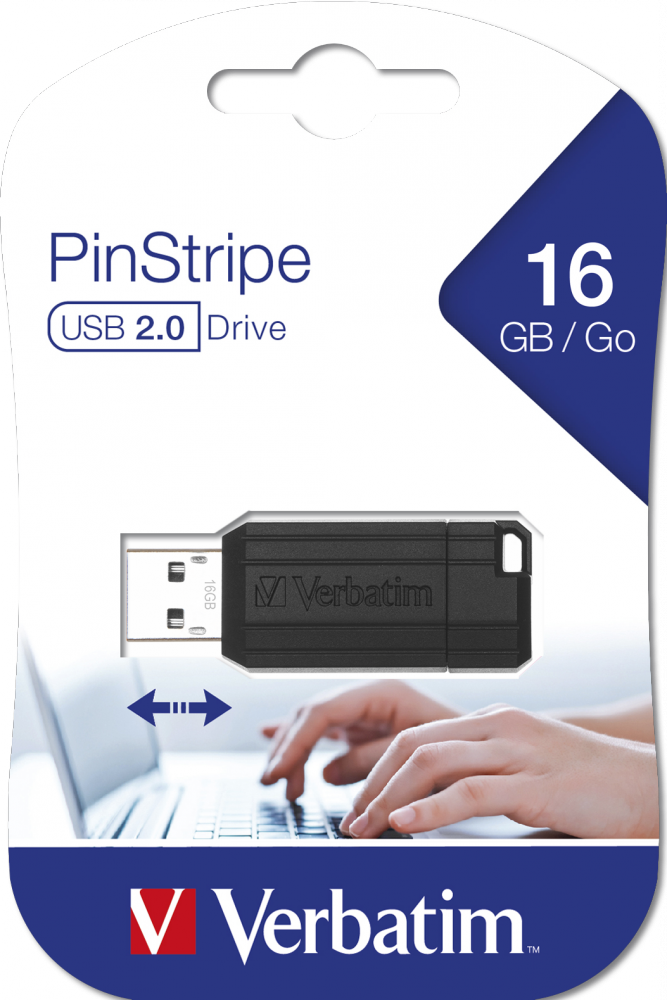 PinStripe USB-drev 16 GB sort