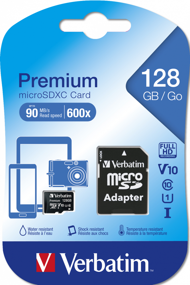 Premium U1 MicroSDXC Card 128GB + adapter
