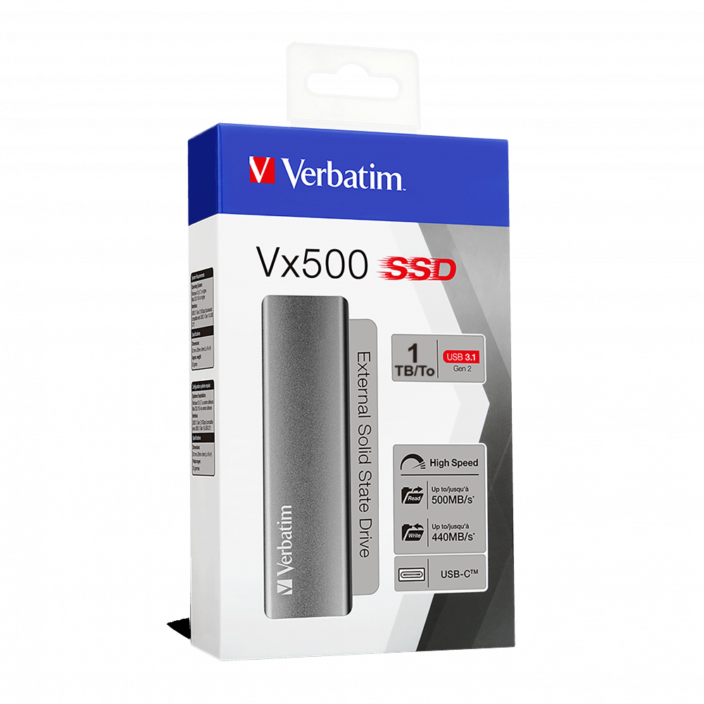 Vx500 ekstern SSD USB 3.2 Gen 2 1TB