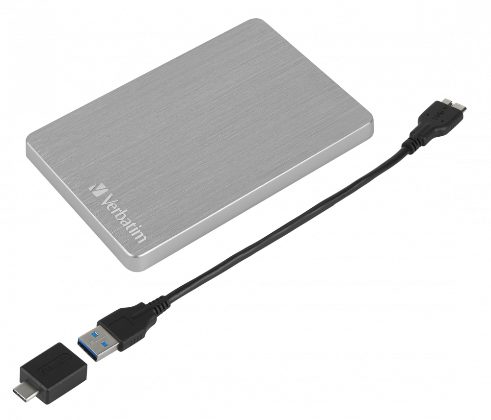 Store 'n' Go ALU slank bærbar harddisk 2 TB, sølv |  Verbatim netbutik