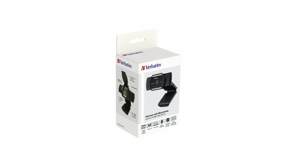 Webkamera med mikrofon Fuld HD 1080p Autofokus AWC-01
