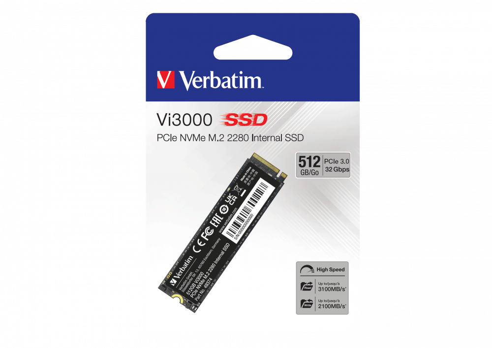 Vi3000 PCIe NVMe™ M.2 SSD 512 GB